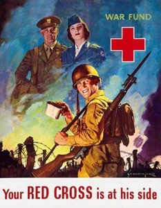 Tu Cruz Roja está a su lado - 1943 - Segunda Guerra Mundial - Imán de póster de propaganda - Imagen 1 de 2