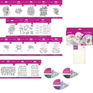 Crafter’s Companion - LetterPress - Plates, Stamps, Ink Pads, Cotton Paper - Picture 1 of 38