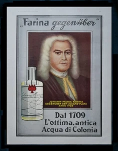 1929 advertisement EAU DI COLONIA FLOUR GEGNUBER from 1709 in frame 43x33 - Picture 1 of 2