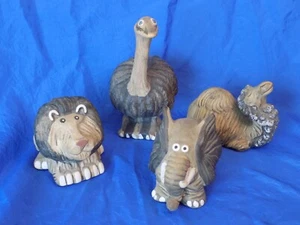 Gifts From Around the World Lion Elephant Ostrich Camel Lot of 4 Ceramic Vintage - Picture 1 of 13