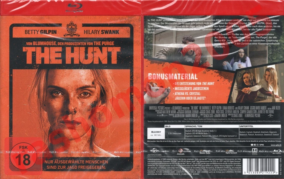 Blu-ray THE HUNT (2020) Betty Gilpin Hilary Swank Emma Roberts Region B/2 NEW - Image 1 of 1