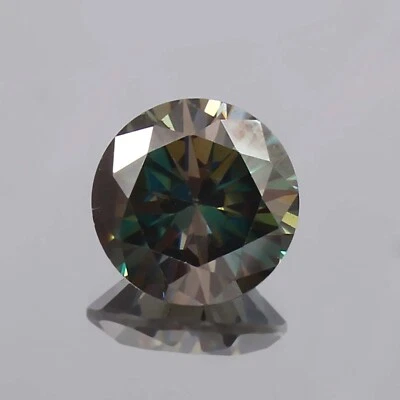 AAA Dark Green Moissanite Loose Round Gemstone Cut 5.30 Ct Jewelry Making 11 MM - Image 1 of 4