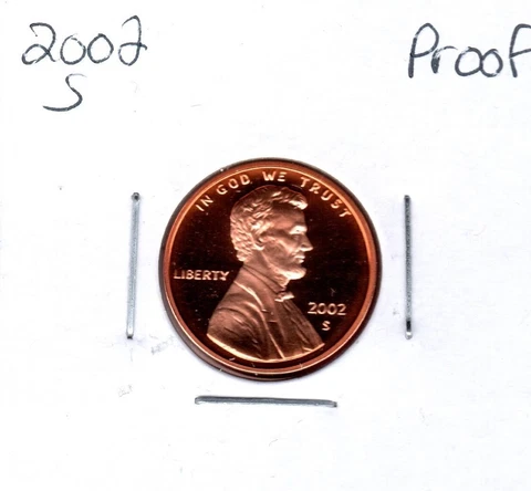 2002-S LINCOLN MEMORIAL CENT STRAIGHT FROM A PROOF SET  ACTUAL COIN  #C14038 Cover