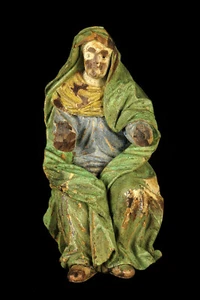 Erstaunliches altes Überbleibsel religiöser Skulptur 18. Jh. aus Holz / Jungfrau ? - Bild 1 von 16