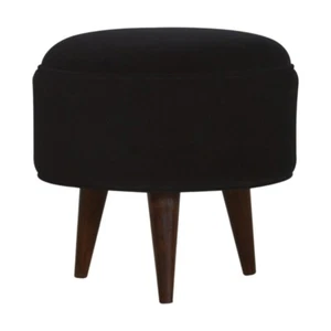 Luxury Black Velvet Nordic Style Footstool 5 YEAR WARRANTY - Picture 1 of 8