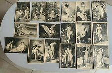 17 anciennes CPA série de nu de musées tableaux nus érotique