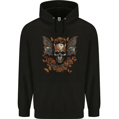 Demonic Bat Skull Satan Grim Reaper Demon Childrens Kids Hoodie - Image 1 of 2