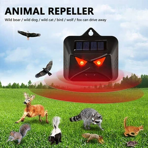 Solar Predator Guard Light Red LED Deterrent Light Night Animal Repeller - Picture 1 of 23