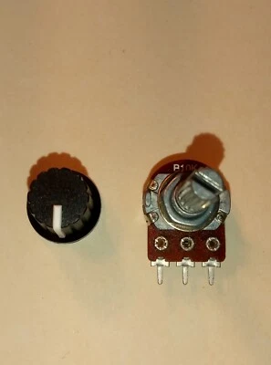 10K Linear potentiometer with black knob white pointer - Image 1 of 2