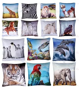 Luxury Digital Printed Velvet 3D Animal Themed Square Cushion Covers (18" x 18") - Picture 1 of 31