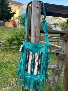 Cowhide Leather Fringe Purse Cowgirl Vintage Crossbody Shoulder Bag for women's - Picture 1 of 9