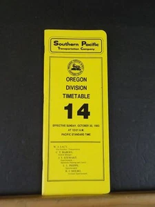 Southern Pacific Employee Timetable #14 Oregon Division 1983 SP - Picture 1 of 4