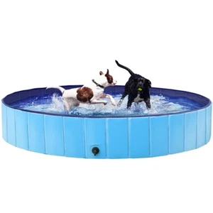 Hundepool Hund Swimmingpool Plantschbecken Faltbare Hundebadewanne Blau - Bild 1 von 32