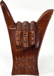 Escultura Tiki Shaka de madera tallada SELTA de madera tallada 4 3/8" T de colección - Imagen 1 de 7