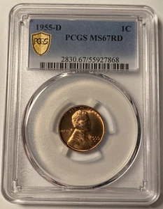 1955-D Lincoln Wheat Cent PCGS MS67RD - Picture 1 of 5