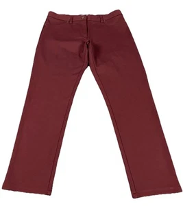 J. McLaughlin Pantalone Donna 10 Abito Borgogna Gamba Conica Elasticizzato Morbido Caviglia - Foto 1 di 8