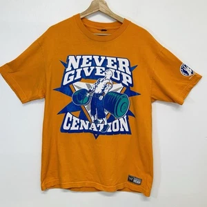 John Cena Graphic T Shirt Never Give Up Cenation Orange Large You Cant See Me - Picture 1 of 10