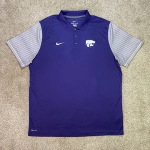 Kansas State Wildcats Shirt Herren XXL Blockstreifen Nike Dri-Fit Polo Golf *LESEN* - Bild 1 von 24
