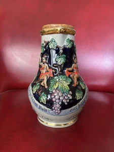 Vintage Thewalt West Germany wine ceramic wine pitcher #1234 Stein Cork Stopper - Foto 1 di 9