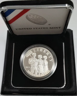 2014-P Civil Rights Act of 1964 Commemorative Proof Silver Dollar in OGP w/COA - Image 1 of 4