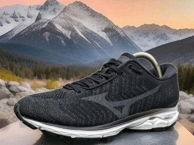 Womens Mizuno Wave Rider 23 Waveknit Running Shoes Sz 8.5 Used Black Athletic - Image 1 of 4