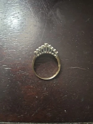 Anillo pavé con racimo de diamantes naturales de oro amarillo de 14 k de 1/2 quilate vintage tamaño 5,5 Foto 1 de 3