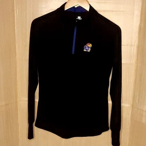University Of Kansas By Stadium leichter schwarzer Damenpullover mit 1/4-Reißverschluss Medium - Bild 1 von 6