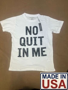 Camiseta Blanca No Quit In Me Talla L Gráfico Motivacional Unisex Algodón Camiseta - Imagen 1 de 3