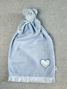 Baby Boyds Teddybär Lovey Plüsch Sicherheitsdecke Satin Herzborte blau selten - Bild 1 von 8