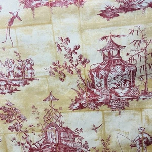 "De colección Portafolio Textiles Colección Museo Winterthur Tela Oro Rojo 56"" 10+Yardas" - Imagen 1 de 8