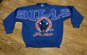 Vintage 90’s Buffalo Bills Spell Out Script Cliff Engle Sweatshirt XL Mafia - Picture 1 of 2