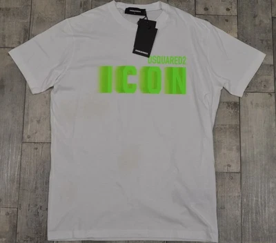 Men's Dsquared2 White Icon Crew Neck Logo T Shirt Large RRP £215 - Image 1 of 4