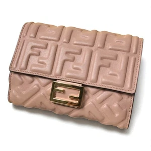 Fendi Bifold Wallet Zucca Embossed FF Logo Gold Hardware Used - Picture 1 of 9