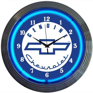 Chevy Blue Neon Clock Genuine Chevrolet Service Parts Chevy Muscle car garage - Picture 1 of 1