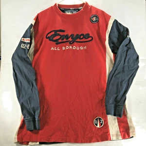 Vintage Enyce All Borough Shirt Langarm Erwachsene Größe Large rot weiß blau - Bild 1 von 12
