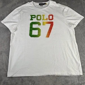 Polo Ralph Lauren T-Shirt Mens XL White Classic Fit 67 Polo Logo Short Sleeve - Picture 1 of 8