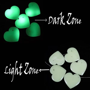 330 Ct Green Luminous Glow in Dark Heart Shape Beads Luminicent Gemstone 38-40mm - Picture 1 of 6