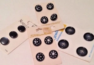 De Colección Botones 15 Azul Marino Nuevo de Lote Antiguo Años 60 Cardado 5/8" y 3/4" Streamline Nuevo Deco Retro - Imagen 1 de 10