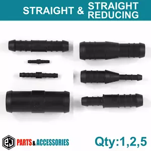 STRAIGHT Reducer JOINER TUBING PLASTIC BARBED CONNECTOR PIPE HOSE Air Fuel Water - Picture 1 of 49