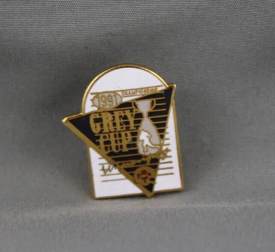 Vintage CFL Pin - 1991 Grey Cup Logo - Inlaid Pin  - Image 1 of 3