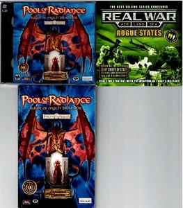 Pool of Radiance & Real War Rogue States Air Land Sea Pc New XP 2 Excellent Game - Picture 1 of 3
