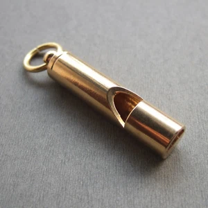 Brass Mini Emergency Whistle Outdoor Survival Safety Key Chain EDC - Picture 1 of 6