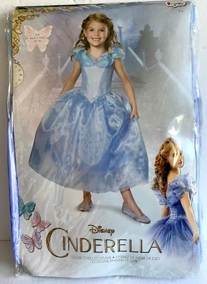 Cinderella Disney Movie NEW in Package Deluxe Girls Costume Dress Size M 7-8 - Image 1 of 4