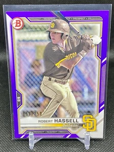 2021 Bowman Prospect Purple Parallel Robert Hassell 051/250 #BP-120 - Picture 1 of 1