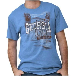 Georgia The Peach State Camping Souvenir USA Womens or Mens Crewneck T Shirt Te - Picture 1 of 8