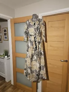 Splendido Maxi Abito Marella (Max Mara) Con Sciarpa Scollo Taglia UK 12 - Foto 1 di 11