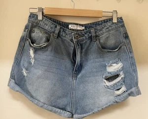Madison The Label Distressed Denim Shorts-Comfy-Casual-Festivals-Cute-Size M - Picture 1 of 10