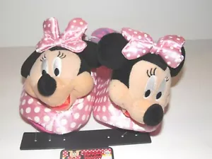 Disney Toddler Girls Minnie Mouse Plush Slippers Size 11-12 NWT - Picture 1 of 4