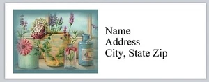 Personalized Address Labels Primitive Country Flowers (Bx 887) - Picture 1 of 3
