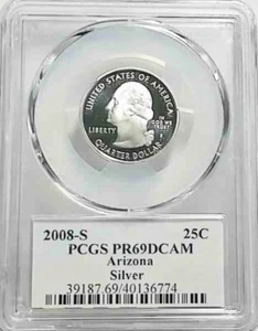 2008 S 25C Silver State Quarter Arizona Proof PR69 DCAM PCGS - Picture 1 of 2